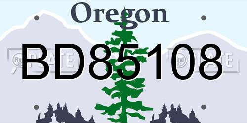 BD85108 Oregon License Plate