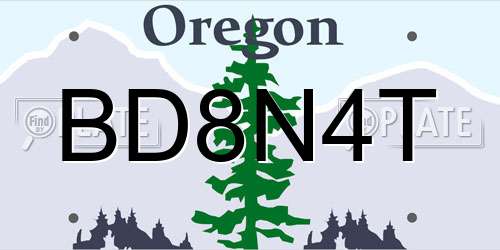 BD8N4T Oregon License Plate