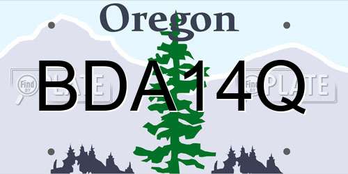 BDA14Q Oregon License Plate