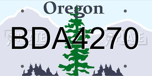 BDA4270 Oregon License Plate