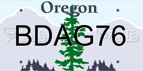 BDAG76 Oregon License Plate
