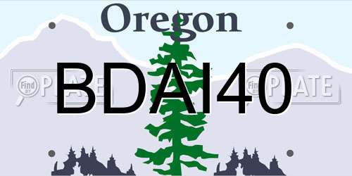 BDAI40 Oregon License Plate