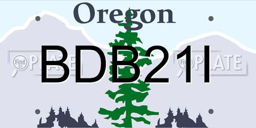 BDB21I Oregon License Plate