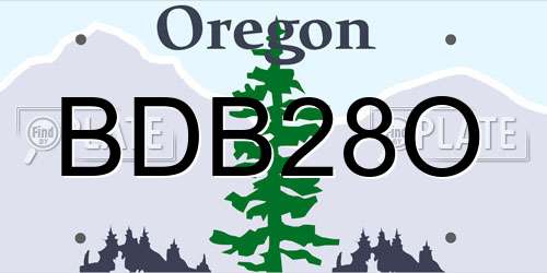 BDB28O Oregon License Plate