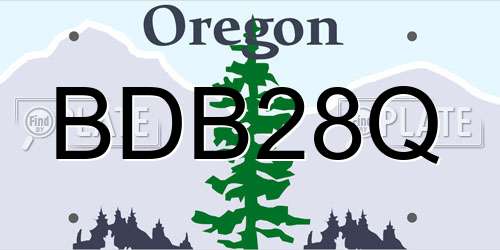 BDB28Q Oregon License Plate