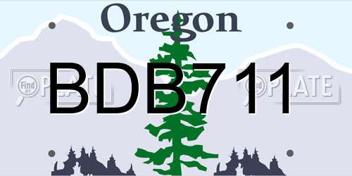 BDB711 Oregon License Plate