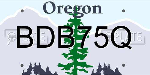 BDB75Q Oregon License Plate