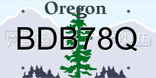 BDB78Q Oregon License Plate