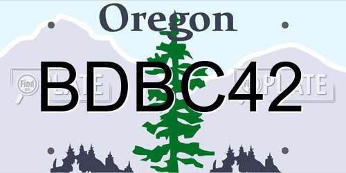 BDBC42 Oregon License Plate