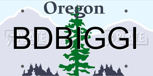 BDBIGGI Oregon License Plate