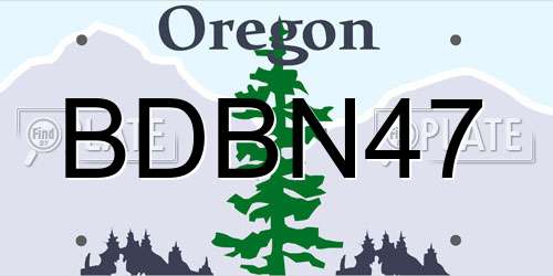 BDBN47 Oregon License Plate