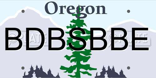 BDBSBBE Oregon License Plate