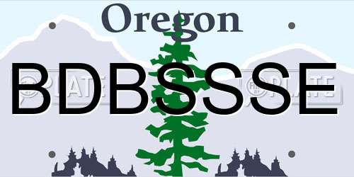BDBSSSE Oregon License Plate