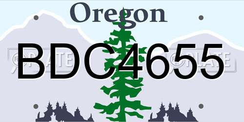 BDC4655 Oregon License Plate