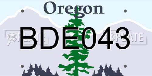 BDE043 Oregon License Plate