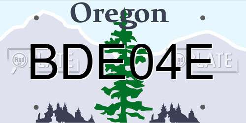 BDE04E Oregon License Plate
