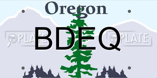 BDEQ Oregon License Plate