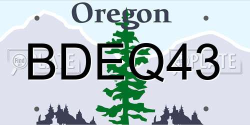 BDEQ43 Oregon License Plate