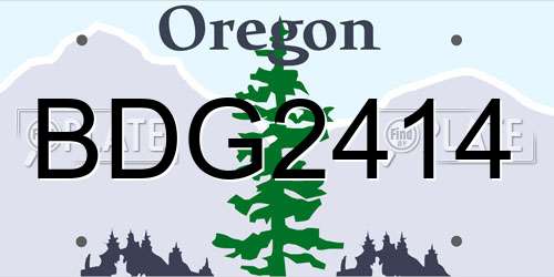 BDG2414 Oregon License Plate