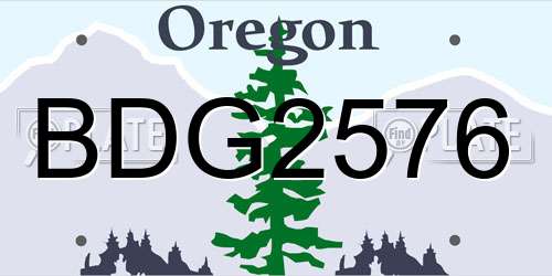 BDG2576 Oregon License Plate
