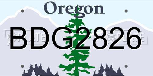 BDG2826 Oregon License Plate