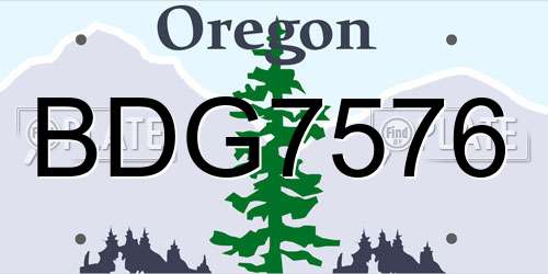 BDG7576 Oregon License Plate