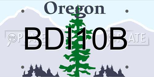 BDI10B Oregon License Plate