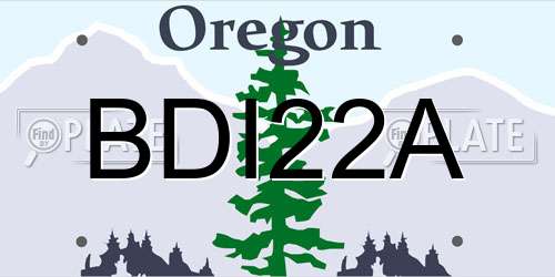 BDI22A Oregon License Plate