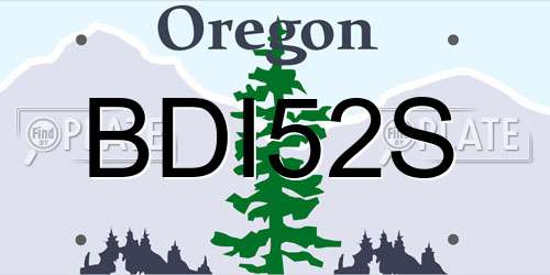 BDI52S Oregon License Plate