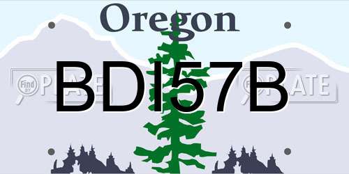 BDI57B Oregon License Plate