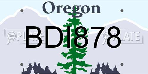 BDI878 Oregon License Plate