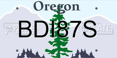 BDI87S Oregon License Plate