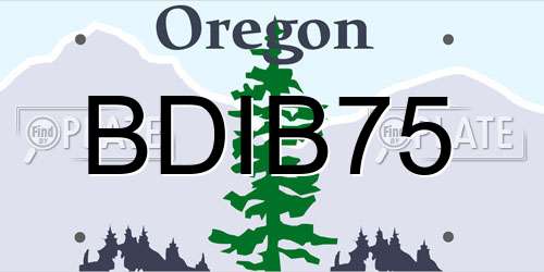BDIB75 Oregon License Plate