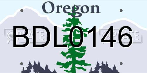 BDL0146 Oregon License Plate