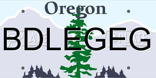 BDLEGEG Oregon License Plate