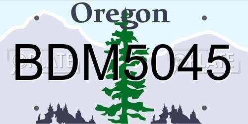 BDM5045 Oregon License Plate