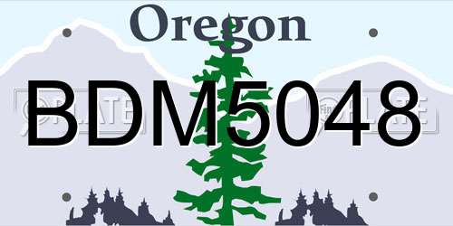 BDM5048 Oregon License Plate