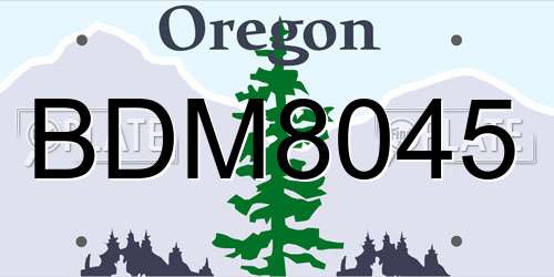 BDM8045 Oregon License Plate