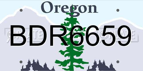 BDR6659 Oregon License Plate
