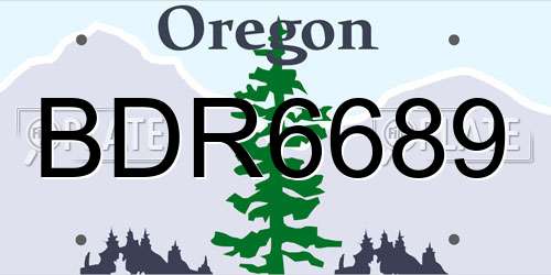 BDR6689 Oregon License Plate