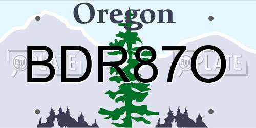 BDR87O Oregon License Plate