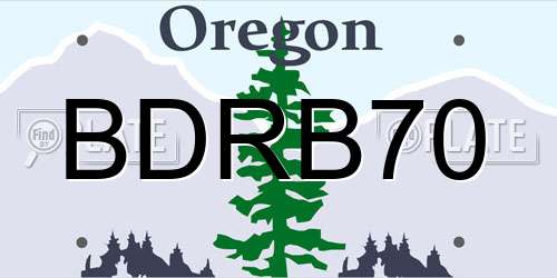 BDRB70 Oregon License Plate
