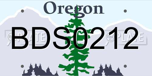 BDS0212 Oregon License Plate