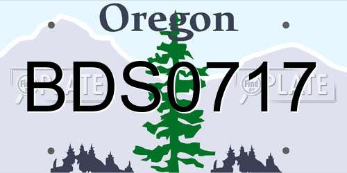 BDS0717 Oregon License Plate