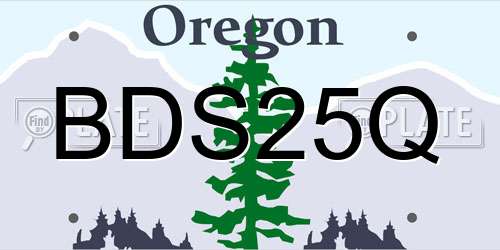 BDS25Q Oregon License Plate