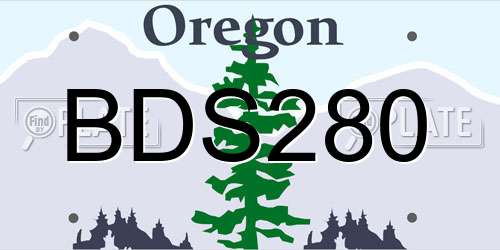BDS280 Oregon License Plate