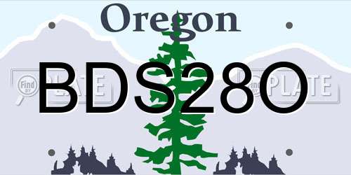 BDS28O Oregon License Plate