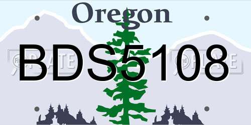 BDS5108 Oregon License Plate