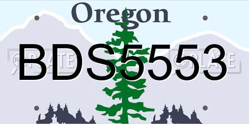 BDS5553 Oregon License Plate