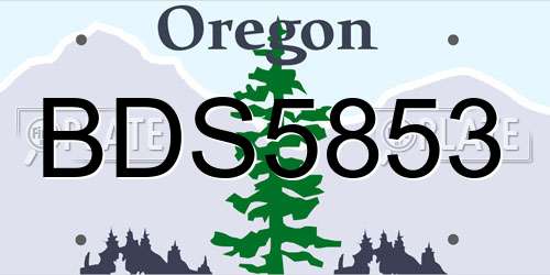 BDS5853 Oregon License Plate